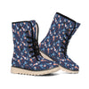 Blue Axolotl Pattern Print Winter Boots