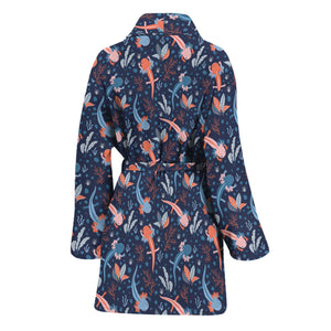 Blue Axolotl Pattern Print Women's Bathrobe