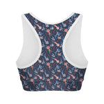 Blue Axolotl Pattern Print Women's Sports Bra