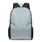 Blue Bacon Pattern Print 17 Inch Backpack