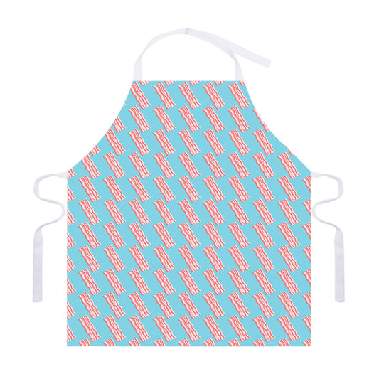 Blue Bacon Pattern Print Adjustable Apron