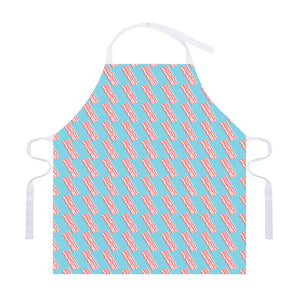 Blue Bacon Pattern Print Adjustable Apron