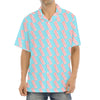 Blue Bacon Pattern Print Aloha Shirt