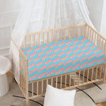 Blue Bacon Pattern Print Baby Crib Sheet