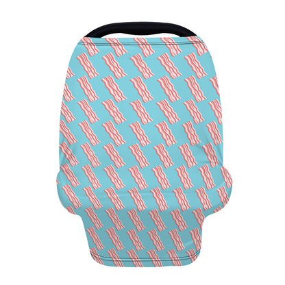 Blue Bacon Pattern Print Baby Seat Cover