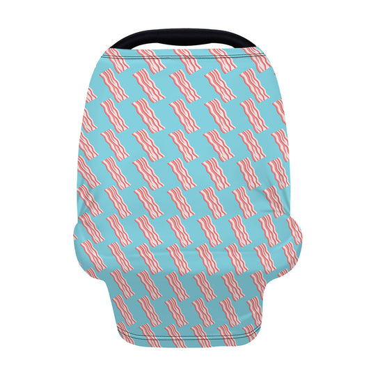 Blue Bacon Pattern Print Baby Seat Cover