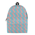 Blue Bacon Pattern Print School Backpack