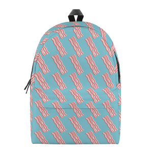 Blue Bacon Pattern Print Backpack