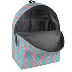 Blue Bacon Pattern Print Backpack