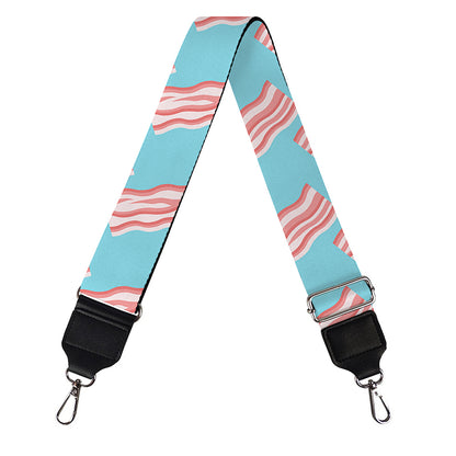 Blue Bacon Pattern Print Bag Strap