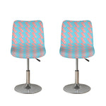 Blue Bacon Pattern Print Bar Stool Covers