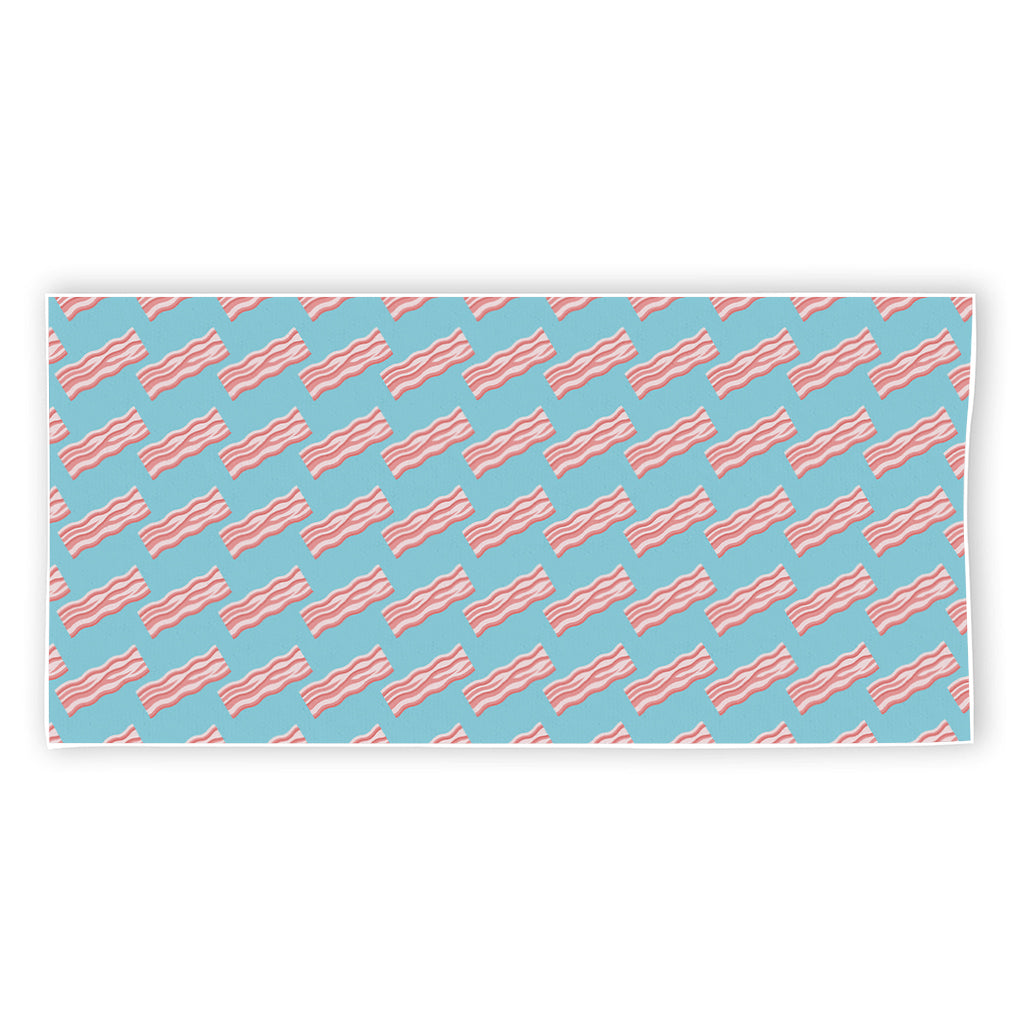 Blue Bacon Pattern Print Beach Towel