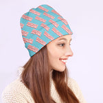 Blue Bacon Pattern Print Beanie