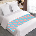 Blue Bacon Pattern Print Bed Runner