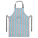 Blue Bacon Pattern Print Bib Apron With Pocket