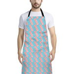 Blue Bacon Pattern Print Bib Apron With Pocket