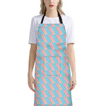Blue Bacon Pattern Print Bib Apron With Pocket