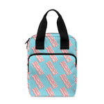 Blue Bacon Pattern Print Bible Tote Bag