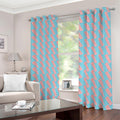 Blue Bacon Pattern Print Dimout Grommet Curtains