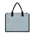 Blue Bacon Pattern Print Canvas Tote Bag