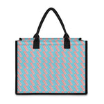 Blue Bacon Pattern Print Canvas Tote Bag