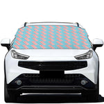 Blue Bacon Pattern Print Car Windshield Snow Cover