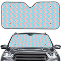 Blue Bacon Pattern Print Car Windshield Sun Shade