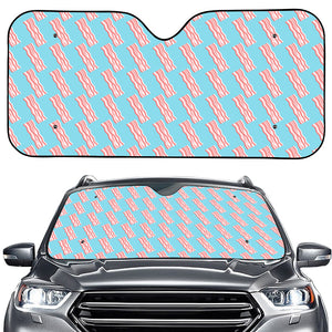 Blue Bacon Pattern Print Car Windshield Sun Shade