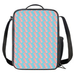 Blue Bacon Pattern Print Crossbody Lunch Bag