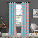 Blue Bacon Pattern Print Curtain