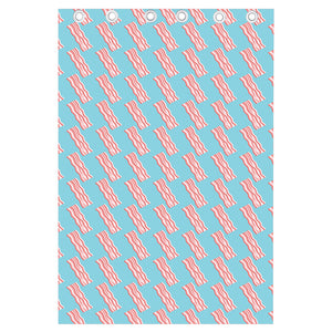 Blue Bacon Pattern Print Curtain