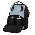 Blue Bacon Pattern Print Diaper Bag