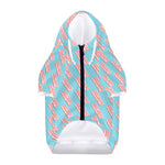 Blue Bacon Pattern Print Dog Zip Up Hoodie