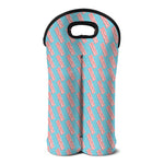 Blue Bacon Pattern Print Double Neoprene Wine Tote