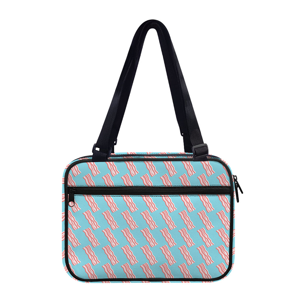 Blue Bacon Pattern Print Double Strap Bible Bag