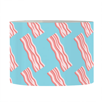 Blue Bacon Pattern Print Drum Lamp Shade