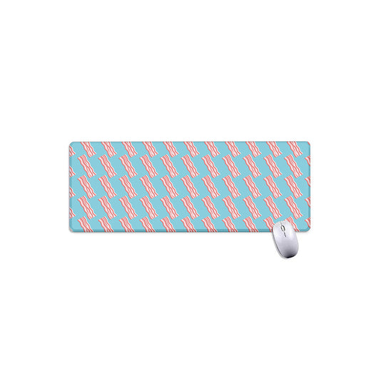 Blue Bacon Pattern Print Extended Mouse Pad