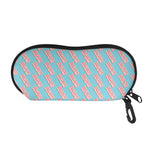 Blue Bacon Pattern Print Glasses Case