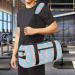 Blue Bacon Pattern Print Gym Bag