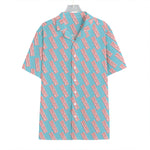 Blue Bacon Pattern Print Hawaiian Shirt