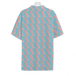 Blue Bacon Pattern Print Hawaiian Shirt