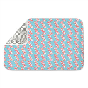 Blue Bacon Pattern Print Indoor Door Mat