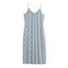 Blue Bacon Pattern Print Jersey Midi Cami Dress