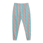 Blue Bacon Pattern Print Jogger Pants