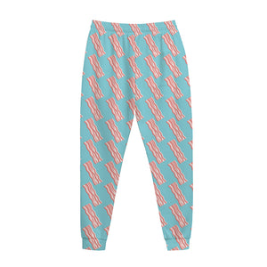 Blue Bacon Pattern Print Jogger Pants