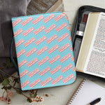 Blue Bacon Pattern Print Leather Bible Cover