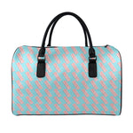 Blue Bacon Pattern Print Leather Duffle Bag