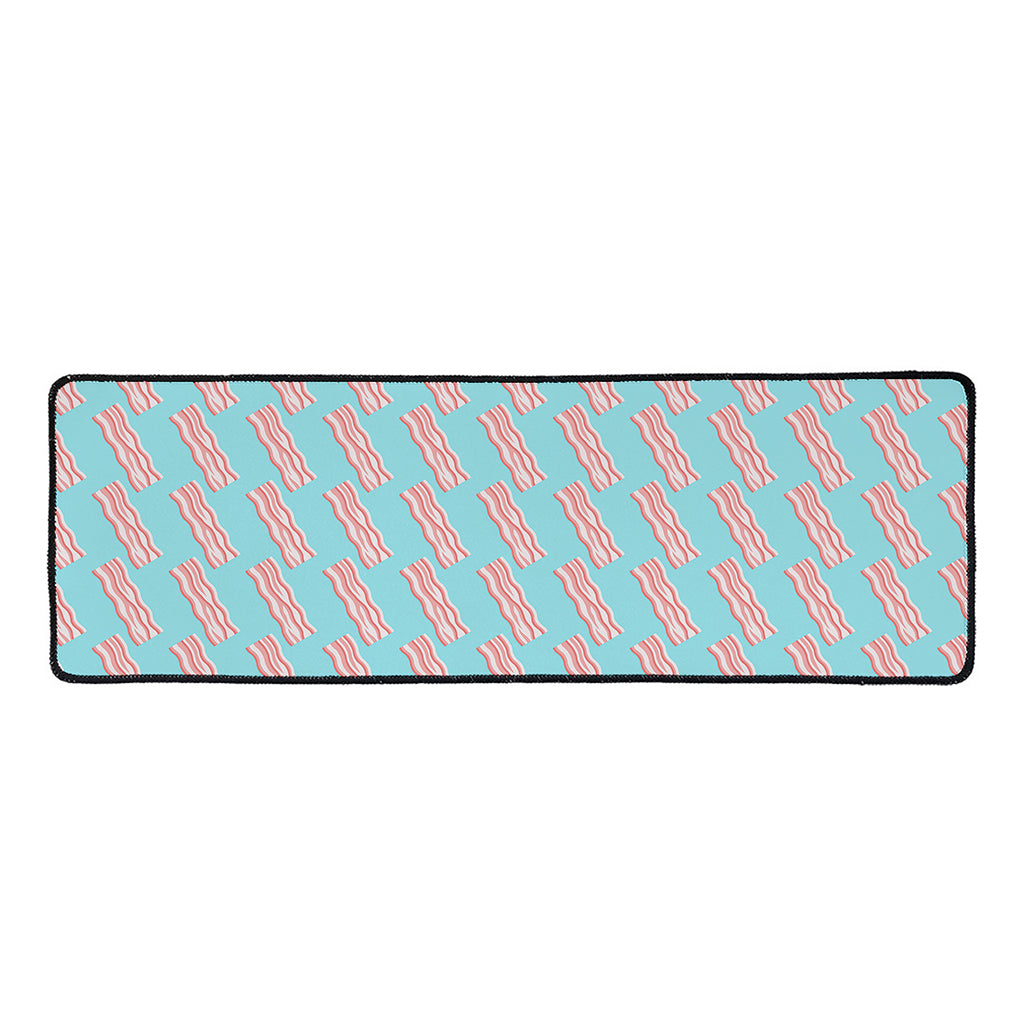 Blue Bacon Pattern Print Long Kitchen Mat