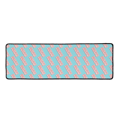 Blue Bacon Pattern Print Long Kitchen Mat
