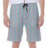 Blue Bacon Pattern Print Men's Beach Shorts